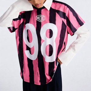 Camiseta deportiva de malla moderna, estilo streetwear, corte holgado, diseño con estampado por sublimación, camiseta de fútbol americano, OEM, venta al por mayor para EE. UU. - Product Image 5