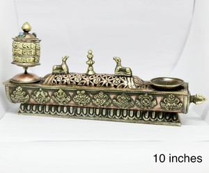 Quemador de Incienso Metálico de Estilo Tradicional Alibaba SOSSKIN 07, Diseño Vertical, Incienso Tibetano, Duradero, Religioso - Product Image 1
