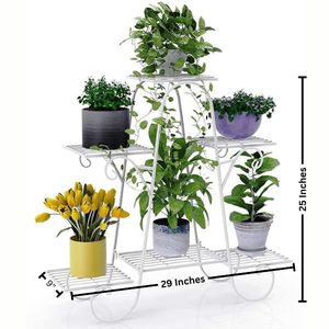 Nouveauté : Support à plantes en métal à 6 niveaux, noir, pour plusieurs plantes, intérieur et extérieur, étagère décorative pour pots de fleurs - Product Image 1