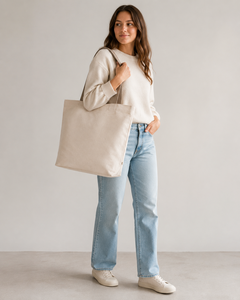 Bolsa de Tela de Algodón Orgánico 390 GSM GOTS 38x40x14 cm, Logotipo Personalizado, Bolsa de Compras Promocional, Fabricante OEM ODM al por Mayor - Product Image 5