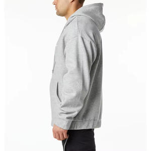 Sudadera con capucha personalizada para hombre, con cremallera, de algodón grueso, corte regular, con logo digital frontal, estilo hip hop, para invierno, venta al por mayor - Product Image 3