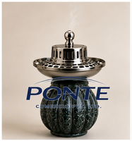 Brûleur à Bakhoor Indien de Luxe en Métal avec Couvercle, Design Moderne, Écologique, Personnalisable, Décoration d'Intérieur, Yoga, Aromathérapie