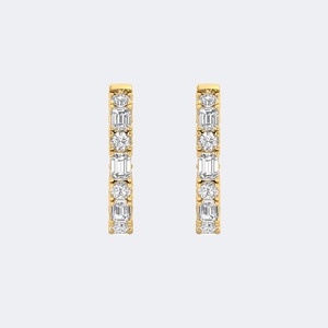 Boucles d'oreilles en diamant cultivé en laboratoire 5,15 CTW, taille brillant multi-formes, pour femmes, or 9K 14K 18K, luxe, couleur E F, VS VVS, bijoux fins - Product Image 4