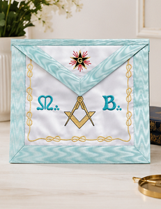 French Rite M. B. <b>Pin</b> Badge Ceremonial Custom Design Handmade Embroidered Sew-On Safety <b>Pin</b> Masonic Regalia Worldwide Export - Product Image 5