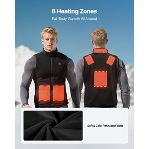 Gilet Riscaldante Elettrico Ricaricabile Leggero da Uomo, Batteria da 16000 mAh, 6 Zone di Riscaldamento, 3 Livelli di Calore per Sport all'Aperto - Product Image 2