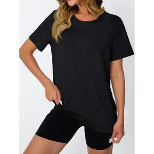 2025 2025, camisetas de Yoga atléticas de verano para mujer, camisetas de manga corta para entrenamiento, camisetas de gimnasio con estampado transpirable, ropa informal holgada - Product Image 5