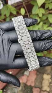 Export Quality Diamond <b>Watch</b> Rose Gold Plated Bracelet <b>Watch</b> Shining Crystal Stones Fashion Wristwatch Available At Best Price - Product Image 3