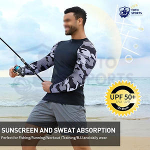 ผ้าเนื้อบางเบา ผู้จัดจำหน่ายที่ดีที่สุด คุณภาพสูง ระบายอากาศได้ดี เสื้อแขนยาวสำหรับออกกำลังกาย ยอดขายดี เสื้อผ้าออกกำลังกายสำหรับผู้ชาย เสื้อรัชการ์ด - Product Image 5