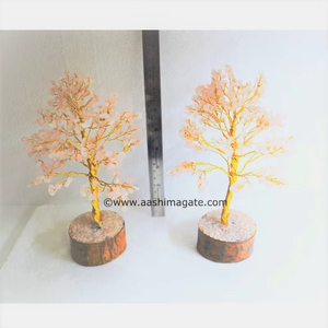 Gemstree Crystals - Árbol de Navidad de Cuarzo Rosa con Alambre Dorado, Rocas Minerales, Feng Shui, Decoración del Hogar, Amuleto, Gemas Curativas A++ - Product Image 2
