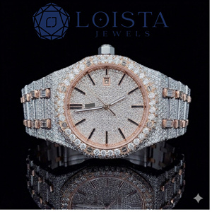 Reloj de Lujo con Diamantes Estilo Hip Hop, Movimiento Automático, VVS1, Moissanita, con Caja, para Hombre - Product Image 1
