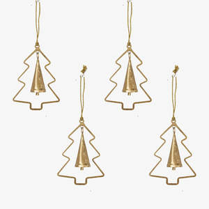 Custom Logo Christmas <b>Ornament</b> Gold Metal Christmas <b>Tree</b> <b>Ornament</b> with Hanging Bell Festive <b>Tree</b> Decoration - Product Image 3