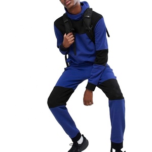 Wholesale Men's Homme Slim Fit Tracksuit Set Zip Up Hoodie Fitted Cuffs Skinny Joggers Color Block Sweat Suit - Product Image 5