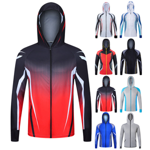 Veste à capuche zippée pour homme, dégradé de couleurs, séchage rapide, UPF 50, polyester, vêtements de pêche, haut de sport - Product Image 1