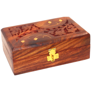 Caja de Joyería de Madera sin Acabado con Tapa de Vidrio Transparente, Organizador de Madera de Pino Natural de 4 Compartimentos Personalizable para Manualidades y Recuerdos - Product Image 6