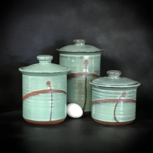 Bocal de rangement rustique émaillé avec couvercle conique, fermeture hermétique, protection contre l'humidité, organisateur de comptoir de cuisine durable - Product Image 6