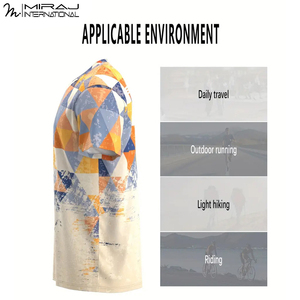เสื้อยืดสั่งทำราคาส่งปี 2026 ลายกราฟิกสามเหลี่ยมหลากสีทันสมัย ผ้าระบายอากาศน้ำหนักเบา พิมพ์ลายแบบซับลิเมชั่น - Product Image 3