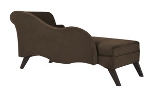 Sofá Chaise Longue Moderno de Terciopelo con Patas Cónicas y Respaldo Sólido, Mueble Contemporáneo para Sala de Estar o Dormitorio, Asiento Cómodo para el Hogar - Product Image 3