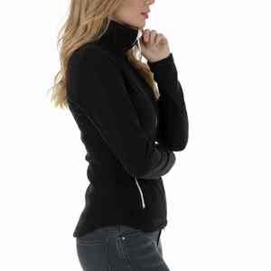Veste d'équitation pour femmes en polyester et coton noir, fermeture éclair, col haut, pour activités équestres, logo personnalisé VI-HRJ-0029 - Product Image 3