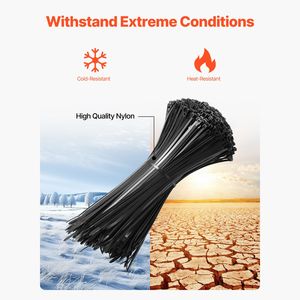Confezione da 1000 Fascette per Cavi da 30 cm, Resistenti in Nylon, 50 LBS di Alta Resistenza alla Trazione, Multiuso, Autobloccanti, 100 pz/Sacchetto - Product Image 4