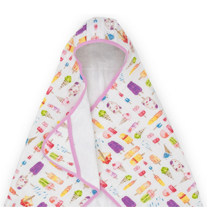 Printed Solid Soft 100% Cotton Fleece Baby <b>Hooded</b> Muslin <b>Towels</b> Super Absorbent Newborn Bath Wrap Poncho Toddlers Kids Room - Product Image 5