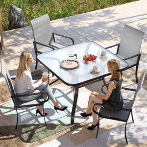 Set di 4 Sedie a Dondolo in Rattan, Elegante Arredamento da Giardino - Product Image 4
