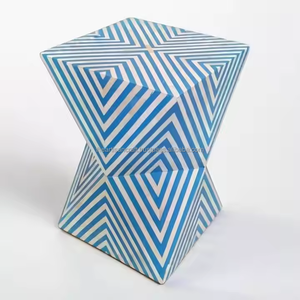 Artisan Craft Tabouret d'appoint de table en incrustation d'os au design moderne fait à la main pour console en incrustation d'os de chambre à coucher - Product Image 3