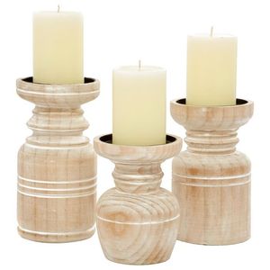 Contemporary Wooden Candle Holder Attractive Decorative Piece Ideal For Weddings Parties And Home Decor - Product Image 3