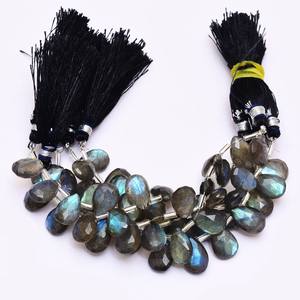 Perles de labradorite facettées en forme de poire 9x13mm, labradorite naturelle haute brillance, pierres semi-précieuses, perles en vrac pour bijoux - Product Image 5