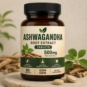Comprimés d'extrait de racine d'ashwagandha 100 % naturels, testés en laboratoire, qualité alimentaire pure, 60 comprimés, favorisent l'énergie et la vitalité - Product Image 6