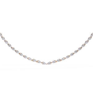 Tennis <b>Necklace</b> Pear Cut Lab Grown Diamond Accents in an Elegant Teardrop Setting <b>Necklace</b> For Woman In 10K 14K 18K Rose Gold - Product Image 2
