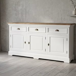 Cómoda Welly de Madera de Teca Maciza con 6 Cajones, Estilo Escandinavo Contemporáneo, Ecológica, para Sala de Estar, Dormitorio o Estilo Rústico - Product Image 2