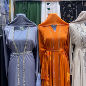 Best Quality Women Handmade Beaded Abaya with Elegant Vintage Islamic Dress Soft Fabric Hand Beadwork for Party Occasion Wear - Product Image 1