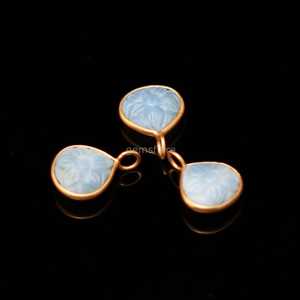 Natural Blue Opal Flower Pendant 925 Sterling <b>Silver</b> Gemstone Pendant Hand Carved Heart <b>Charm</b> AAA Blue Opal For Jewelry Making - Product Image 1