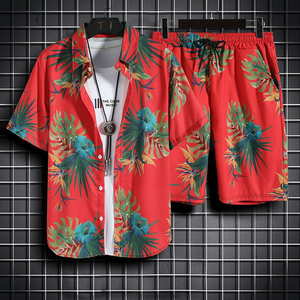 Conjunto de Camisa y Pantalones Cortos Deportivos con Estampado 3D para Hombre, Estilo Hawaiano, para Vacaciones - Product Image 5