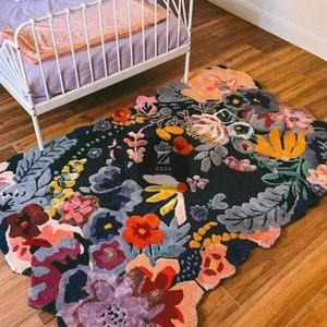 Premium Modern Artistic Wool Carpet Hand Tufted Abstract flower Rug for Home Use for Living Room Bedroom Christmas Gift New Year - Product Image 2