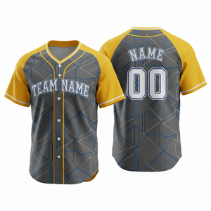 Maillot de baseball personnalisable pour adulte, haute qualité, respirant, imprimé, 100 % polyester, séchage rapide, col en V, vêtement de sport conçu pour - Product Image 1