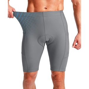 Pantalones Cortos de Compresión Grises para Hombre con Bolsillo Lateral, Ropa Interior Acolchada para Ciclismo, Leggings Deportivos que Absorben el Sudor - Product Image 3