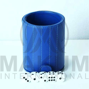 Classic Luxury Handmade High Quality Square Leather <b>Dice</b> Cup - Product Image 5