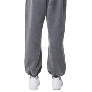 High Quality Men's Gray Fleece Sweatpants <b>Elastic</b> Waist Casual Joggers With Side Pockets Midweight Custom Wear - Product Image 6