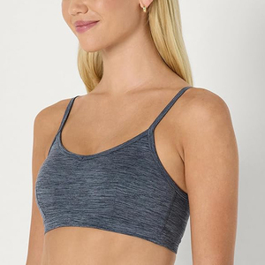 Trendy Denim Blue Seamless Bralette Womens Sports <b>Bra</b> <b>Thin</b> <b>Strap</b> Low Impact Yoga <b>Bra</b> for Everyday Wear - Product Image 3