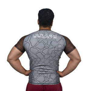 Maillot de surf personnalisé à manches courtes pour homme et femme, protection solaire, avec logo de marque sur mesure - Product Image 2