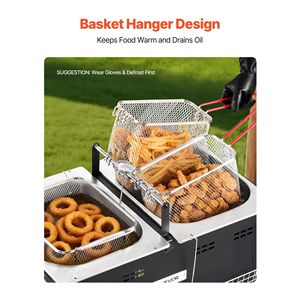 Friggitrice Professionale a Gas Propano per Esterni, Grande Capacità, Doppia Vasca 16QTx2, in Acciaio Inossidabile, per Pesce, con 3 Cestelli e Termometro, per Uso Esterno - Product Image 3