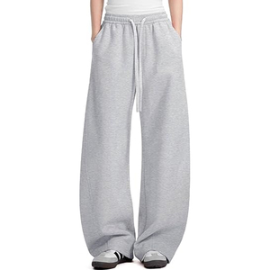 Womens Barrel Ankle Sweatpants Fleece Lined Baggy Sweat Pants Interior <b>Drawstring</b> <b>Trousers</b> Barrel Sweats With Pockets - Product Image 1