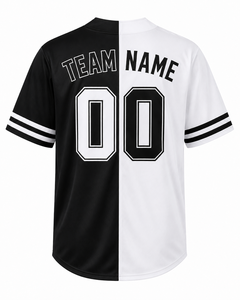 Maillot de baseball unisexe personnalisé noir et blanc, pull premium, uniforme sportif d'équipe, anti-bactérien, 100 % coton - Product Image 2