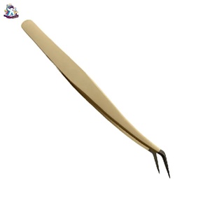 Ensemble de pinces à cils Ryzer Studio Precision Durable en acier inoxydable, 1 pièce, pointe incurvée et pointue, extensions de cils, outils de maquillage beauté - Product Image 2