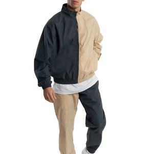 Ensemble de survêtement coupe-vent respirant deux pièces pour homme grande taille OEM 2026 avec logo personnalisé et fermeture éclair - Product Image 1