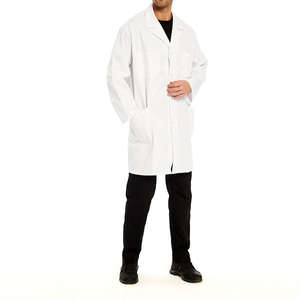 Blouse de laboratoire professionnelle blanche pour hommes, uniforme de clinique, en coton tricoté 100% durable, prix usine, vente en gros - Product Image 2