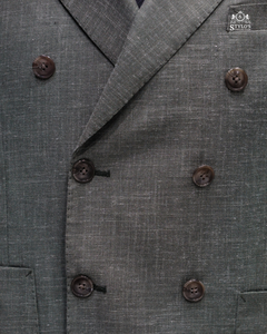 Numéro de modèle Collection Stylo SB230825 - Costume d'affaires pour homme en laine verte, double boutonnage, col rond, coupe classique, style britannique et italien - Product Image 4