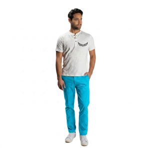 T-shirt en coton blanc à manches courtes pour homme avec logo, coupe décontractée, jersey tricoté respirant, col rond - Product Image 3