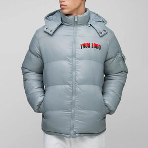 Chaqueta cortavientos acolchada de diseño personalizado 100% de alta calidad para hombre, impermeable, informal, de invierno, de color sólido. - Product Image 6